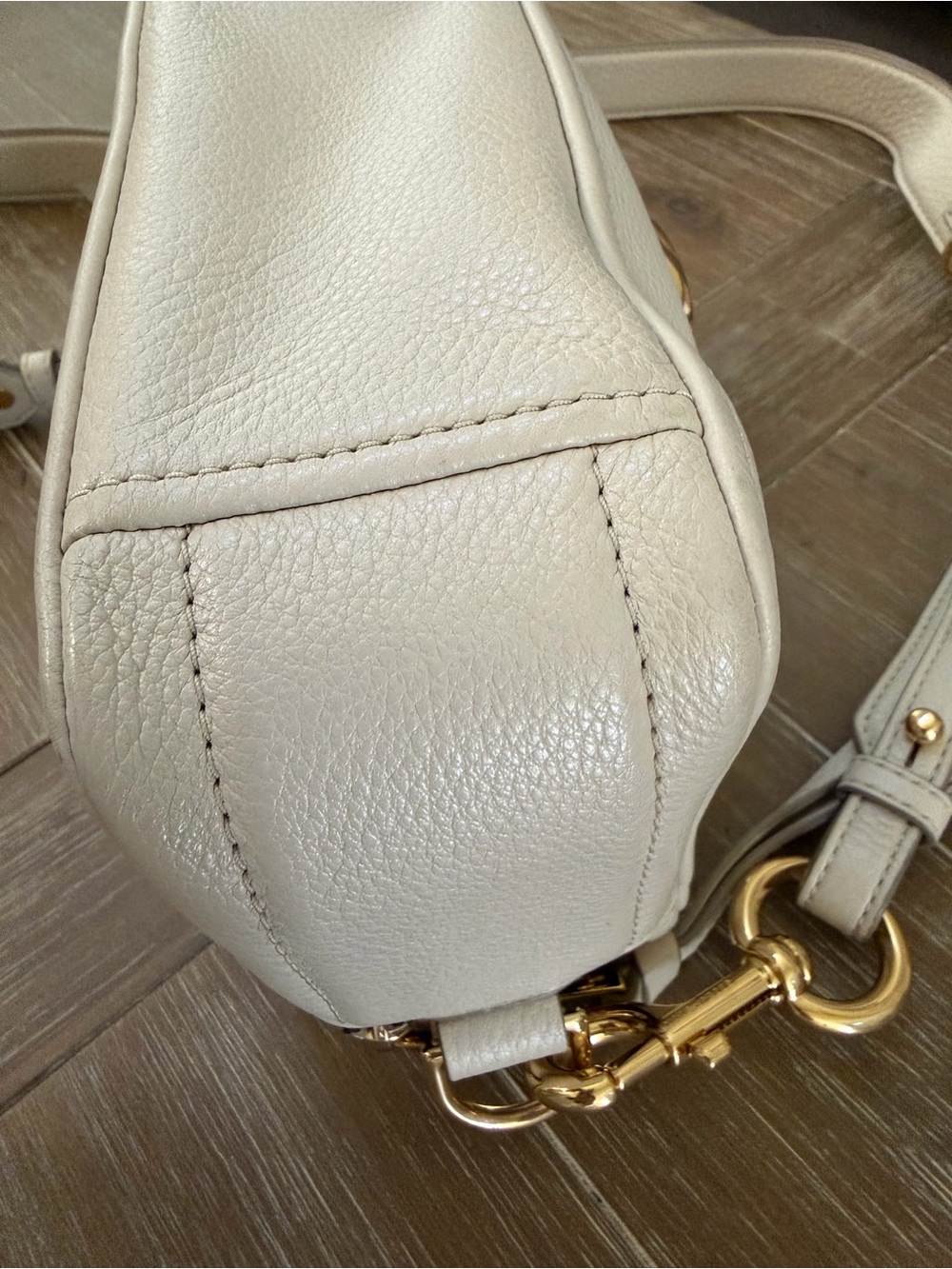 Beautiful! Marc Jacobs Soft Shot Cream Leather Crossbody Bag - Picture 7 of 13